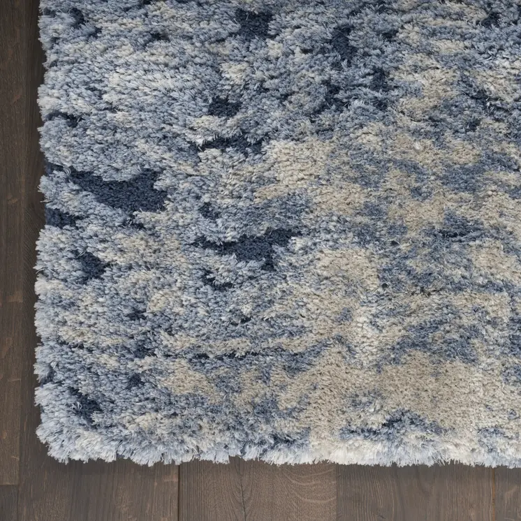 5' X 7' Sky Blue Abstract Shag Area Rug
