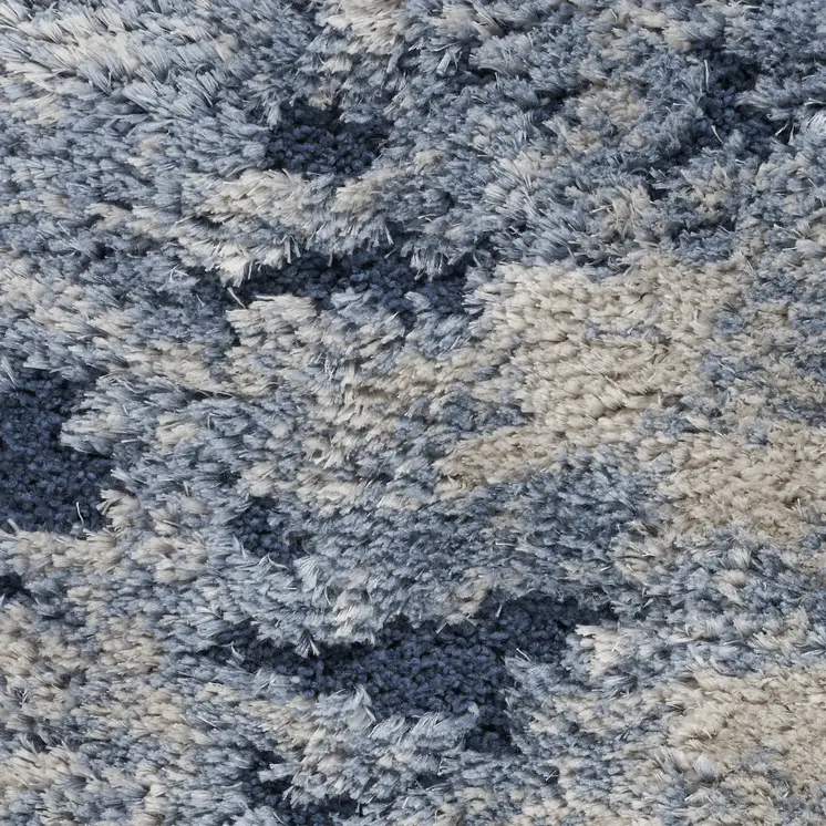 5' X 7' Sky Blue Abstract Shag Area Rug