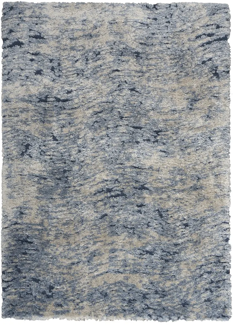 5' X 7' Sky Blue Abstract Shag Area Rug