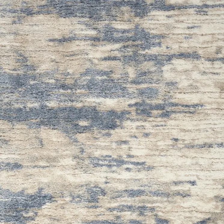 5' X 7' Light Blue Gray and Beige Abstract Shag Area Rug
