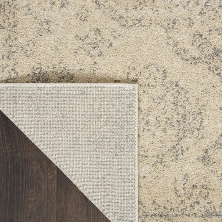 8' X 10' Beige And Gray Geometric Distressed Area Rug