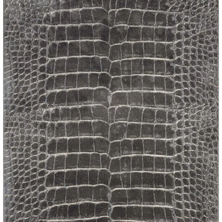 8' X 11' Beige Charcoal and Cream Animal Print Distressed Non Skid Area Rug