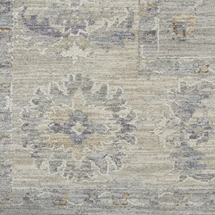 10' Gray Floral Runner Rug