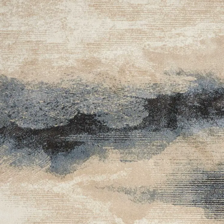 7' X 10' Gray Black and Beige Abstract Non Skid Area Rug