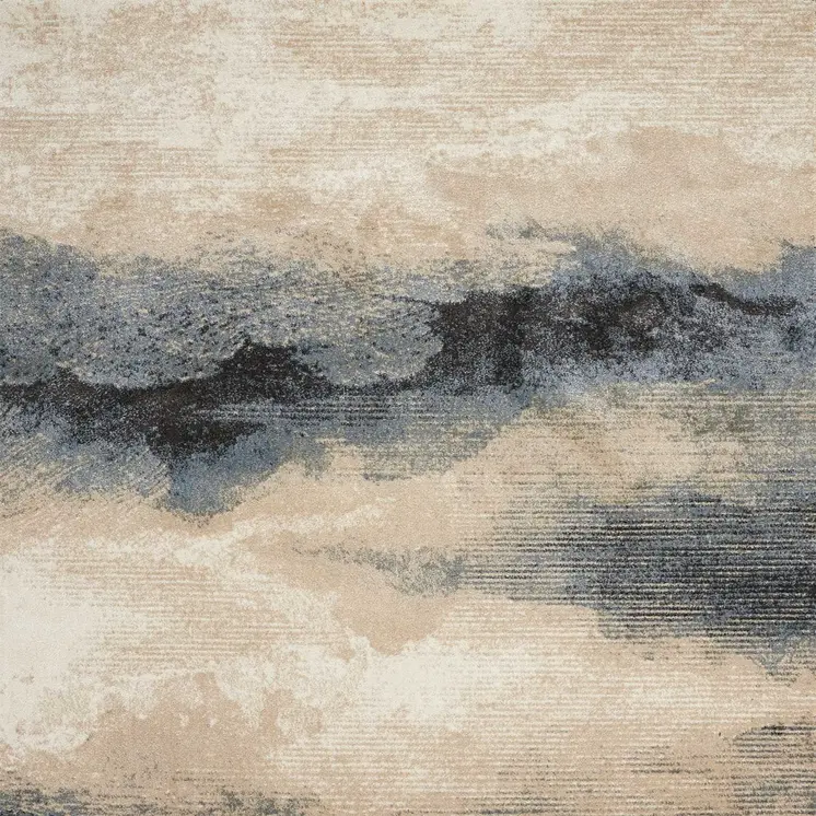 7' X 10' Gray Black and Beige Abstract Non Skid Area Rug