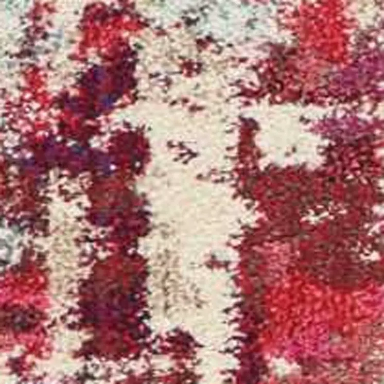 8' X 11' Ivory Pink and Orange Abstract Distressed Non Skid Area Rug