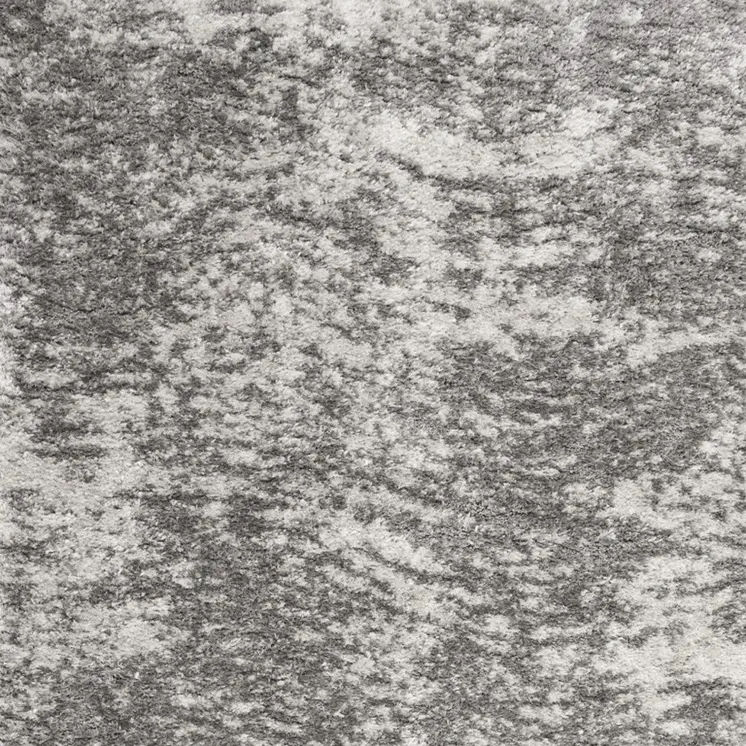 7' X 9' Charcoal and Ivory Abstract Shag Area Rug