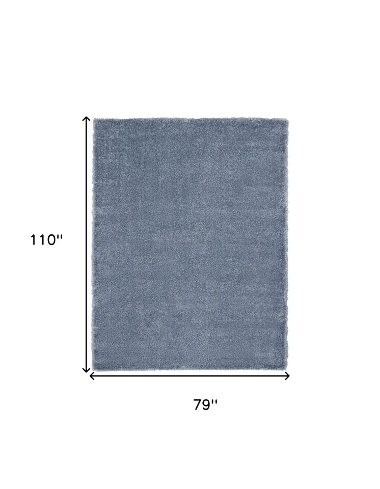 7' X 9' Blue Shag Area Rug