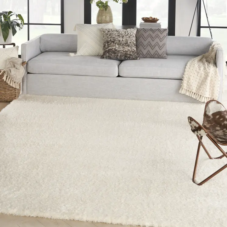 7' X 9' Ivory Shag Area Rug