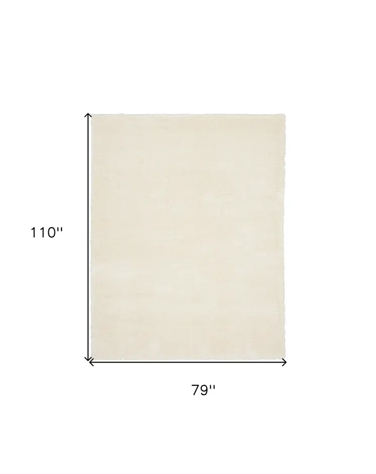 7' X 9' Ivory Shag Area Rug