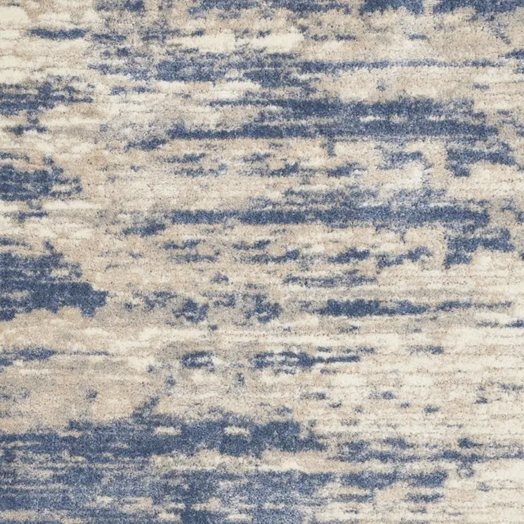 7' X 9' Light Blue Gray and Beige Abstract Shag Area Rug