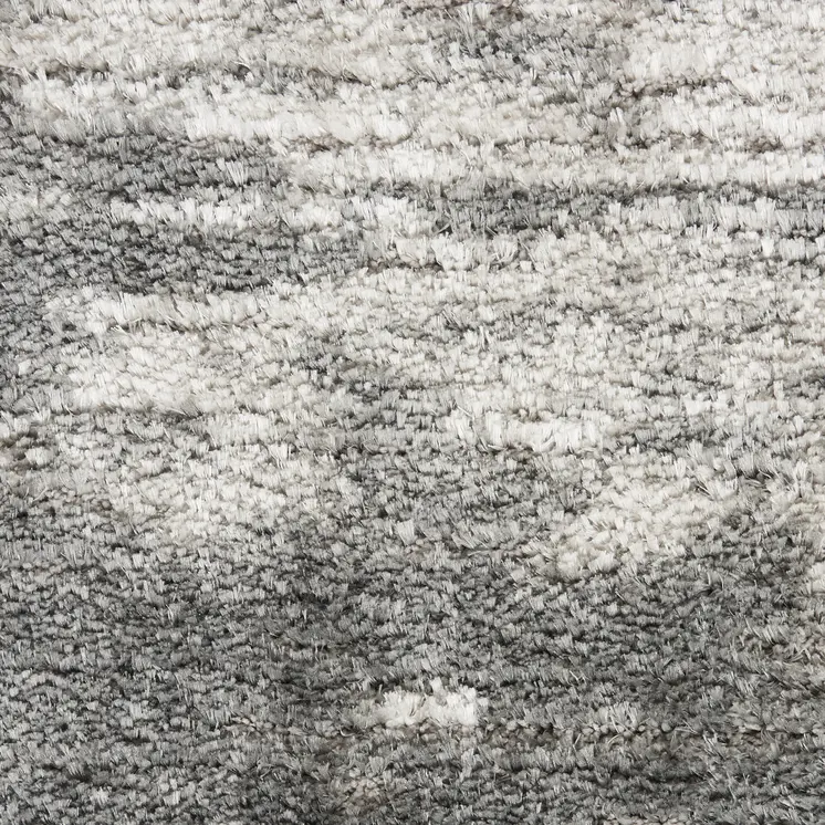 8' X 10' Charcoal and Ivory Abstract Shag Area Rug
