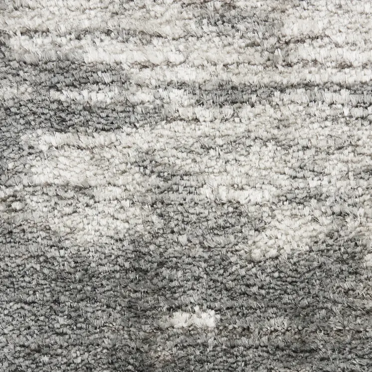 8' X 10' Charcoal and Ivory Abstract Shag Area Rug
