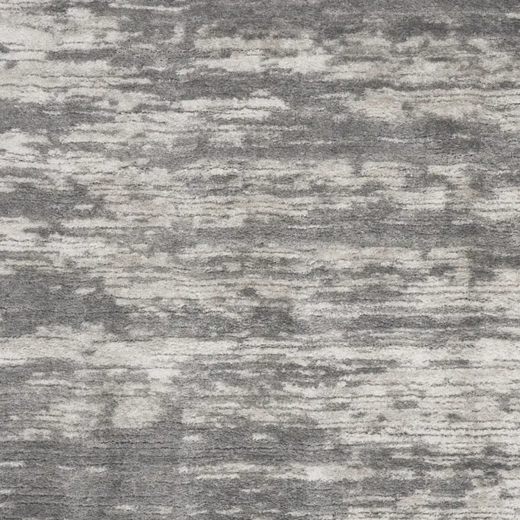 8' X 10' Charcoal and Ivory Abstract Shag Area Rug