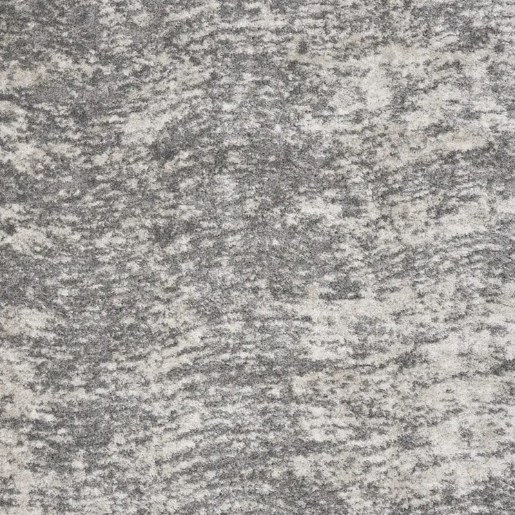 8' X 10' Charcoal and Ivory Abstract Shag Area Rug
