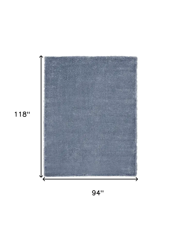 8' X 10' Blue Shag Area Rug