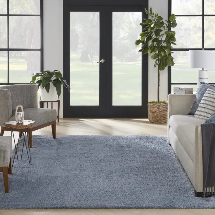 8' X 10' Blue Shag Area Rug