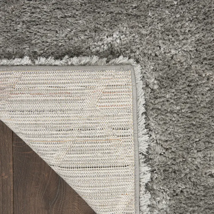 8' X 10' Gray and Light Gray Chevron Shag Area Rug
