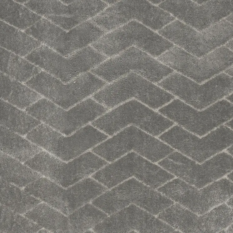 8' X 10' Gray and Light Gray Chevron Shag Area Rug