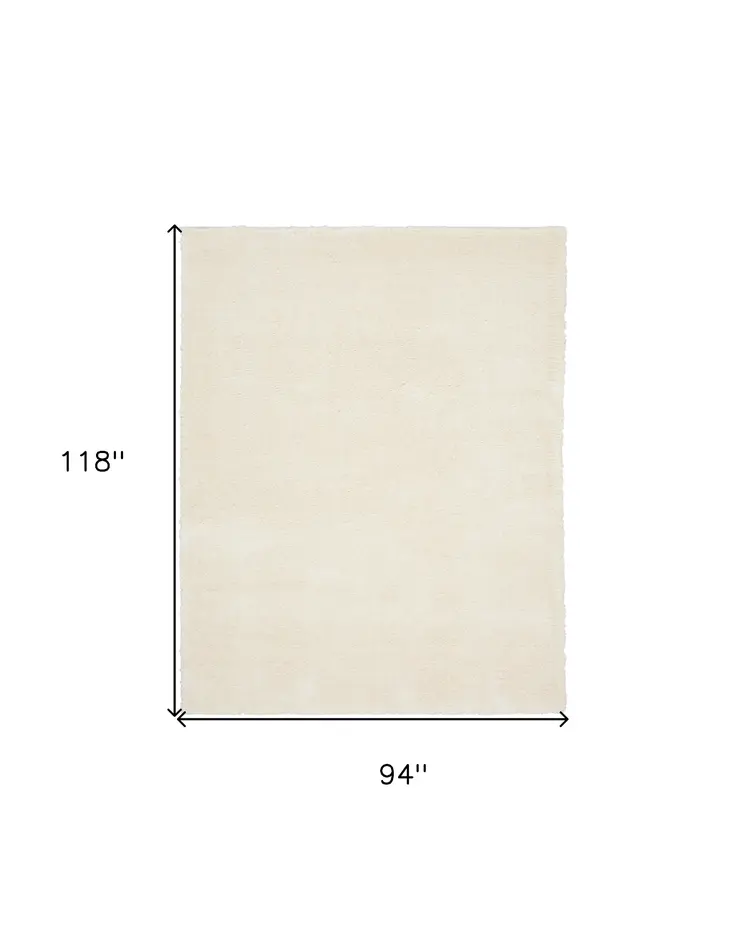 8' X 10' Ivory Shag Area Rug