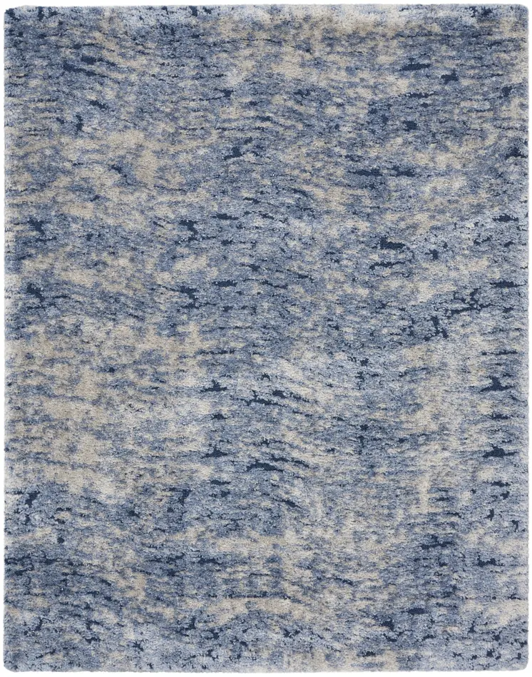 8' X 10' Sky Blue Abstract Shag Area Rug