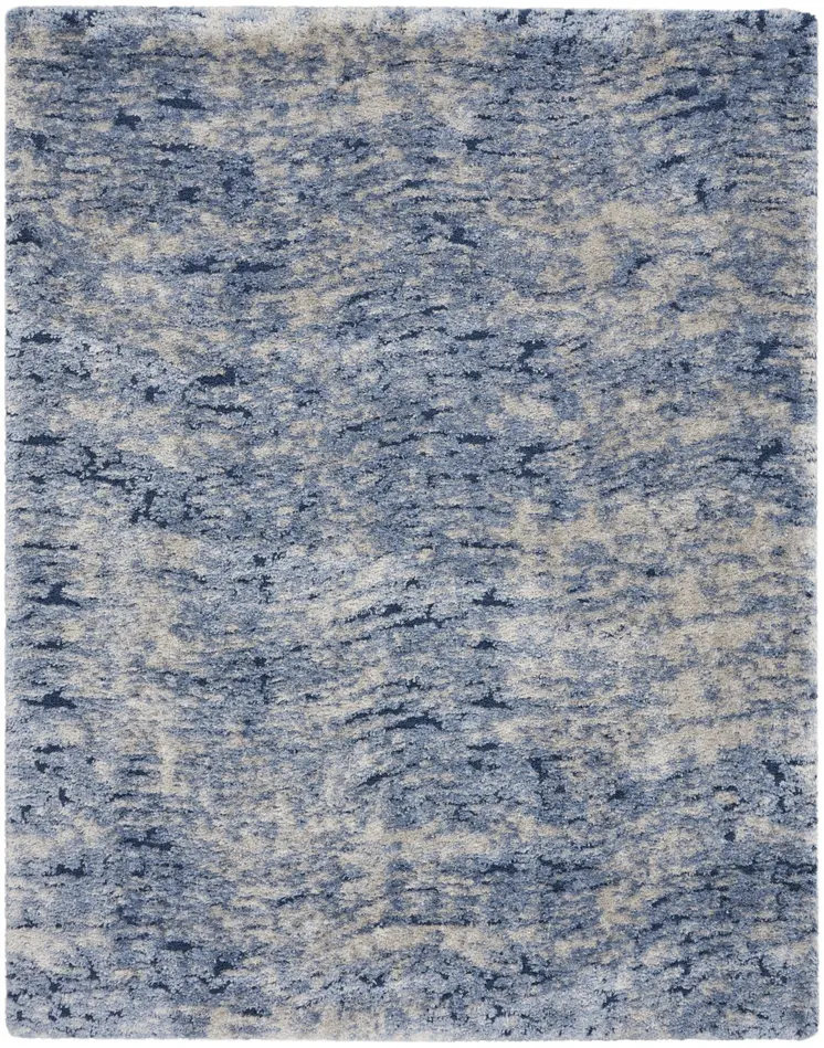 8' X 10' Sky Blue Abstract Shag Area Rug