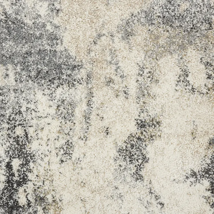 8' X 11' Cream and Gray Abstract Distressed Area Rug