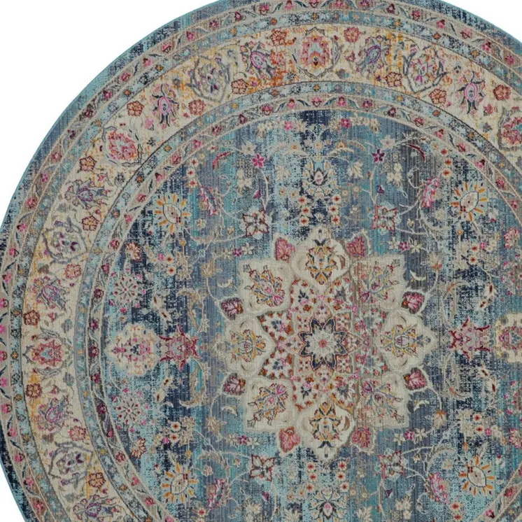 8' X 11' Cream and Gray Floral Distressed Area Rug