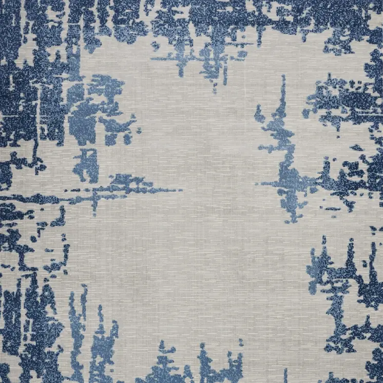 8' X 10' Blue and Ivory Abstract Distressed Non Skid Area Rug