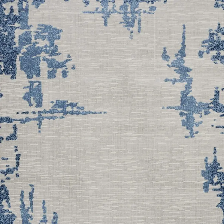 8' X 10' Blue and Ivory Abstract Distressed Non Skid Area Rug