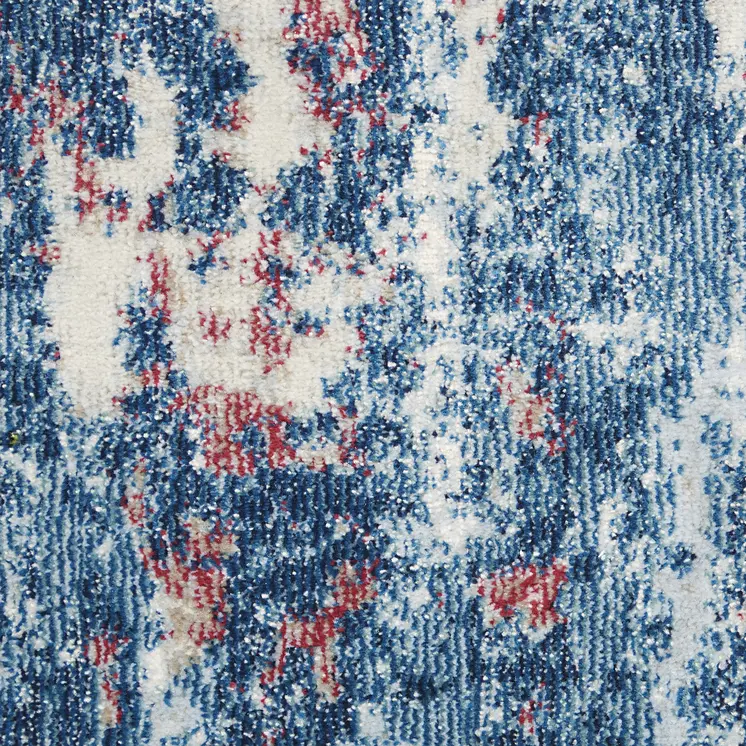 8' X 10' Ivory Red and Blue Abstract Non Skid Area Rug
