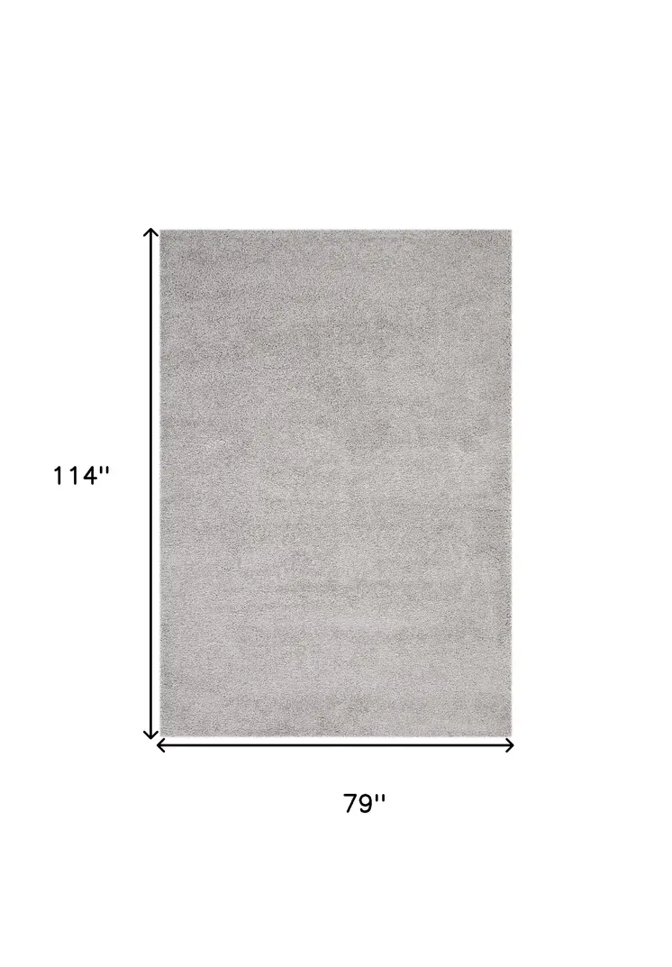 7' X 10' Gray Shag Non Skid Area Rug