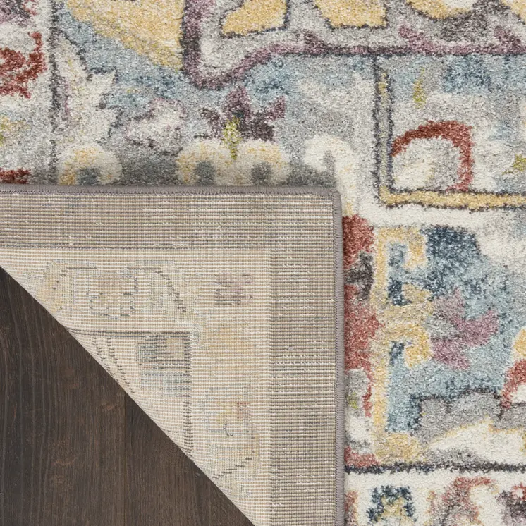 8' X 10' Charcoal Brown and Yellow Floral Distressed Area Rug