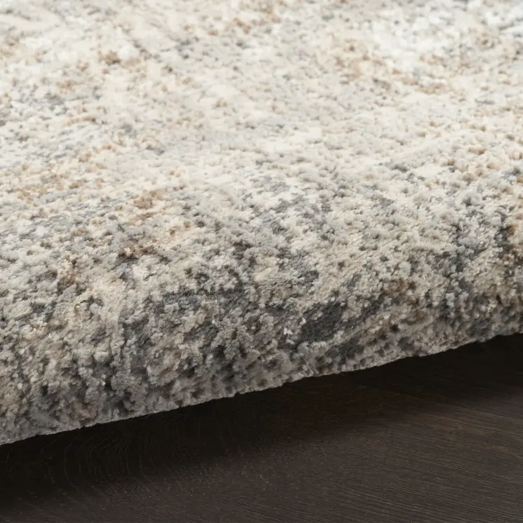 9' X 12' Beige Black and Gray Abstract Non Skid Area Rug