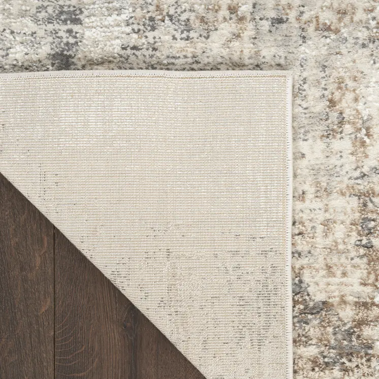 9' X 12' Beige Black and Gray Abstract Non Skid Area Rug