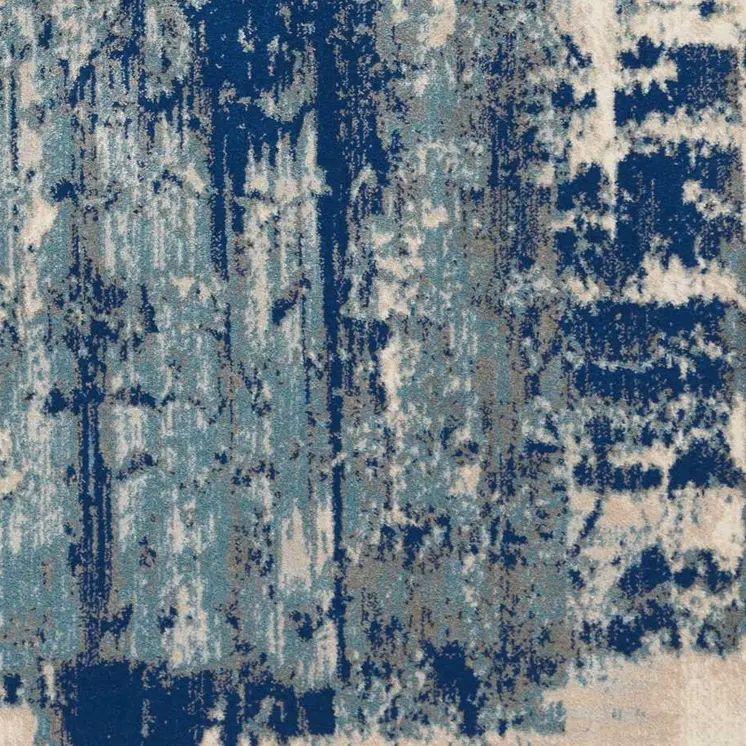 8' X 11' Ivory Blue and Slate Gray Abstract Non Skid Area Rug