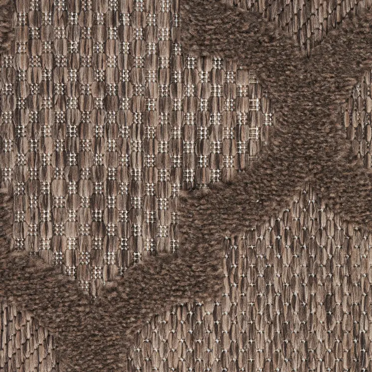 9' X 12' Dark Brown And Light Brown Trellis Indoor Outdoor Area Rug