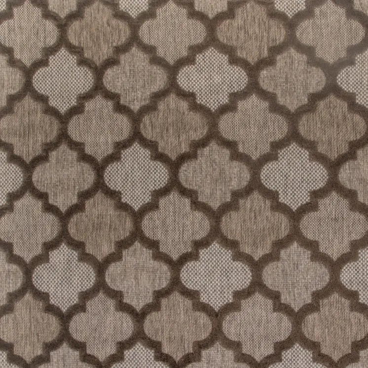 9' X 12' Dark Brown And Light Brown Trellis Indoor Outdoor Area Rug