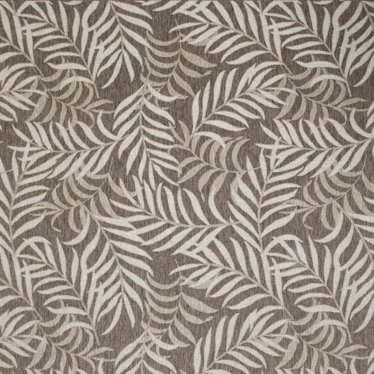 9' X 12' Brown And Ivory Palm Leaf Indoor Outdoor Area Rug