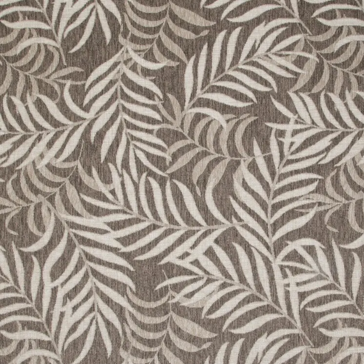 9' X 12' Brown And Ivory Palm Leaf Indoor Outdoor Area Rug