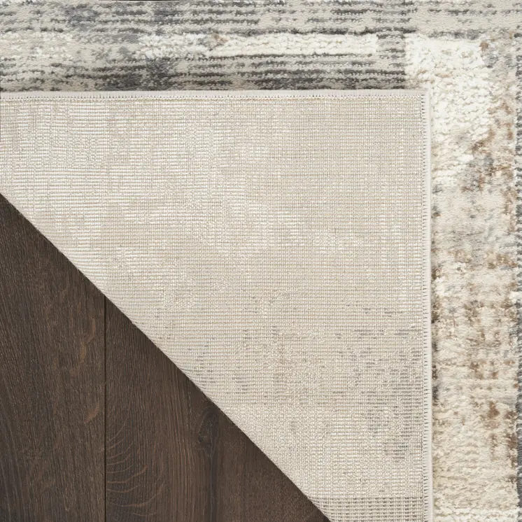 9' X 12' Ivory and Gray Abstract Non Skid Area Rug