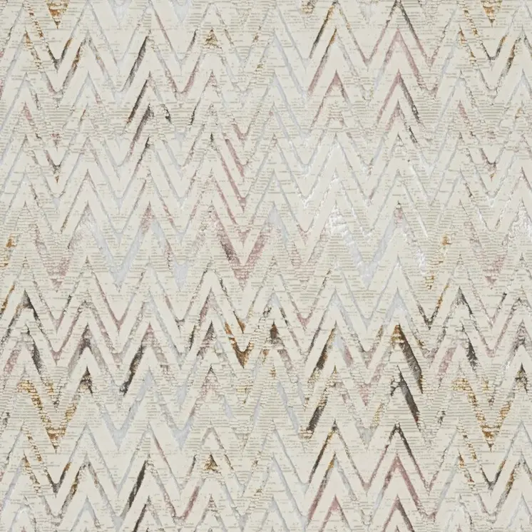 9' X 12' Ivory Teal Blue and Black Abstract Non Skid Area Rug