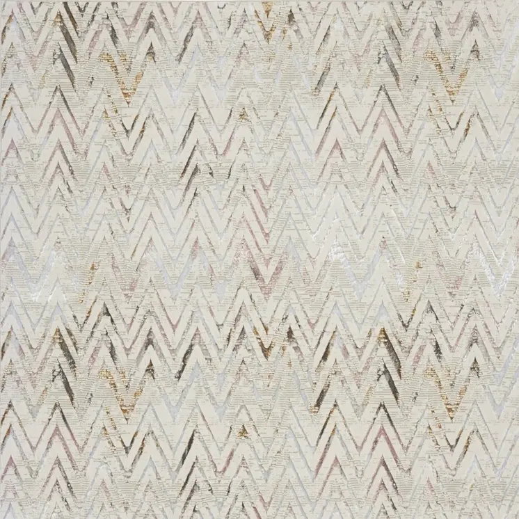 9' X 12' Ivory Teal Blue and Black Abstract Non Skid Area Rug