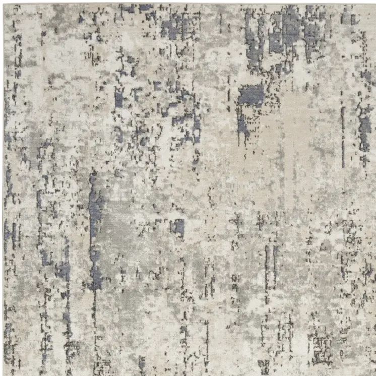 9' X 12' Cream Abstract Power Loom Area Rug