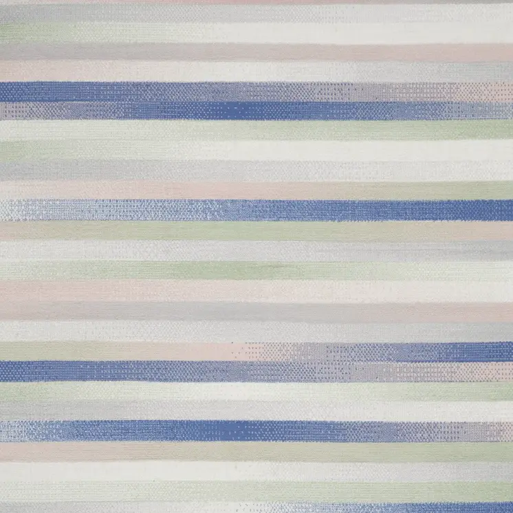 8' X 12' Ivory Tan and Blue Abstract Distressed Non Skid Area Rug