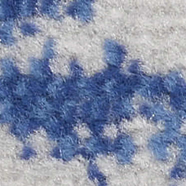 8' X 12' Ivory and Blue Abstract Geometric Distressed Non Skid Area Rug
