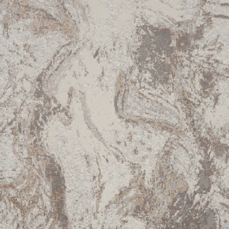 9' X 12' Ivory and Gray Abstract Non Skid Area Rug