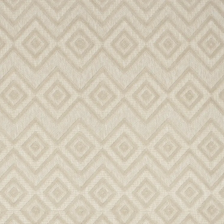 9' X 12' Cream And Beige Geometric Indoor Outdoor Area Rug