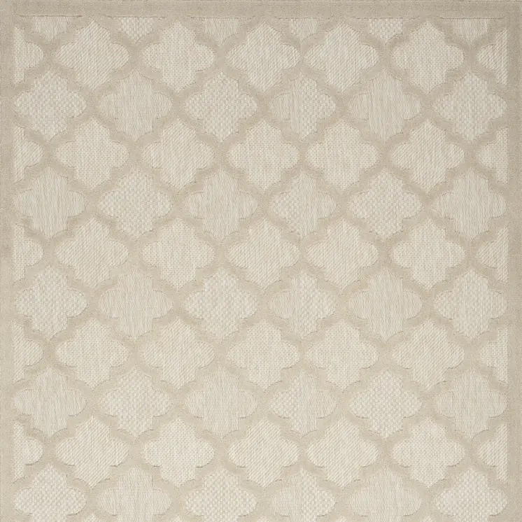 9' X 12' Cream And Beige Trellis Indoor Outdoor Area Rug