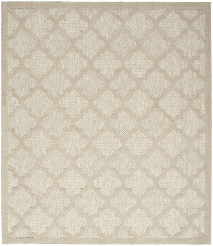 9' X 12' Cream And Beige Trellis Indoor Outdoor Area Rug